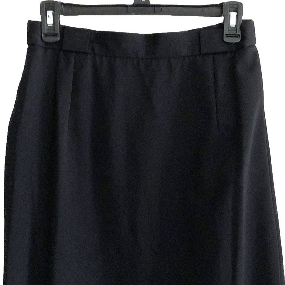 VTG Burberrys Black Wool Suit Womens Sz M Jacket Skirt Set 80s Classic Timeless - Picture 10 of 16